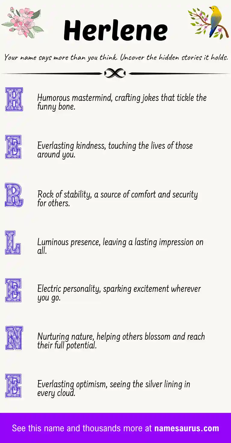 Acrostic poem about Herlene.