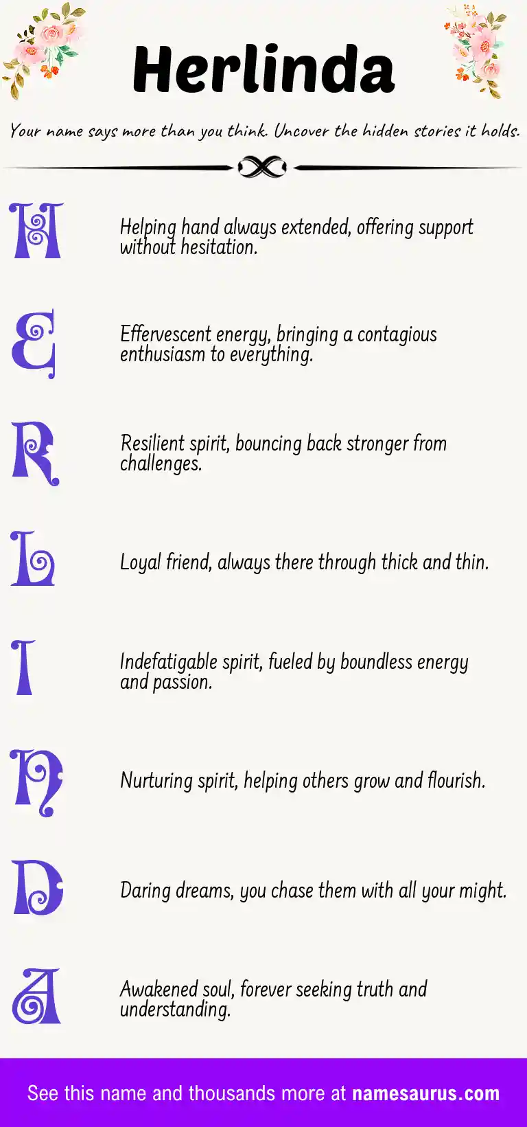 Acrostic poem about Herlinda.