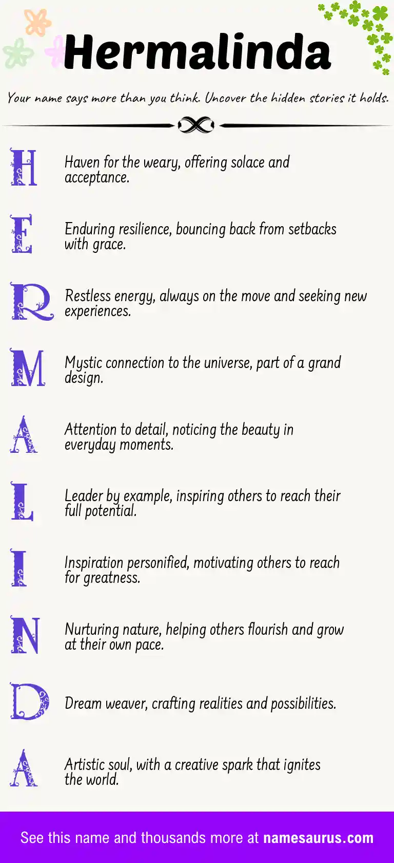 Acrostic poem about Hermalinda.
