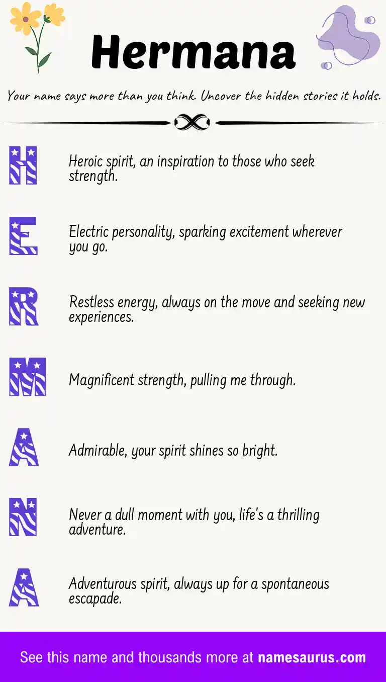 Acrostic poem about Hermana.