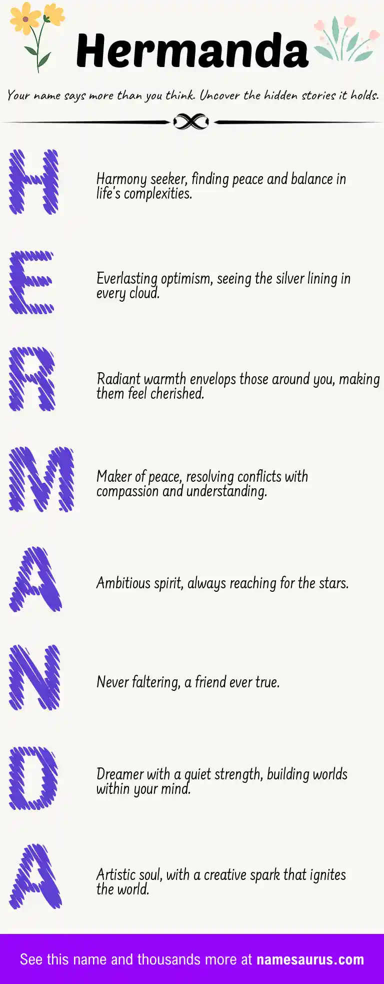 Acrostic poem about Hermanda.
