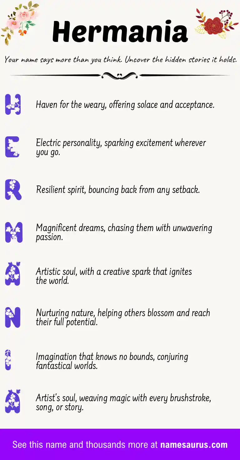 Acrostic poem about Hermania.