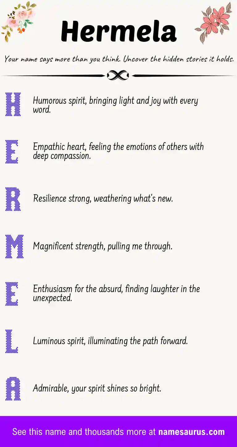 Acrostic poem about Hermela.