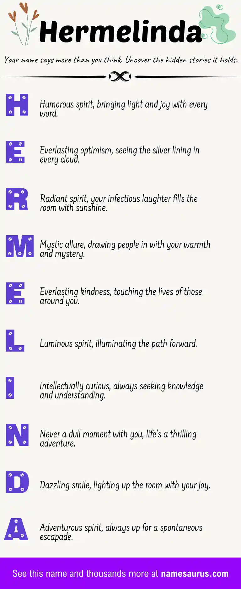 Acrostic poem about Hermelinda.
