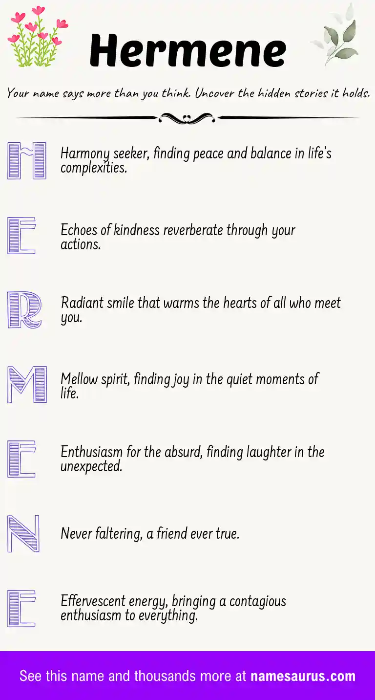 Acrostic poem about Hermene.