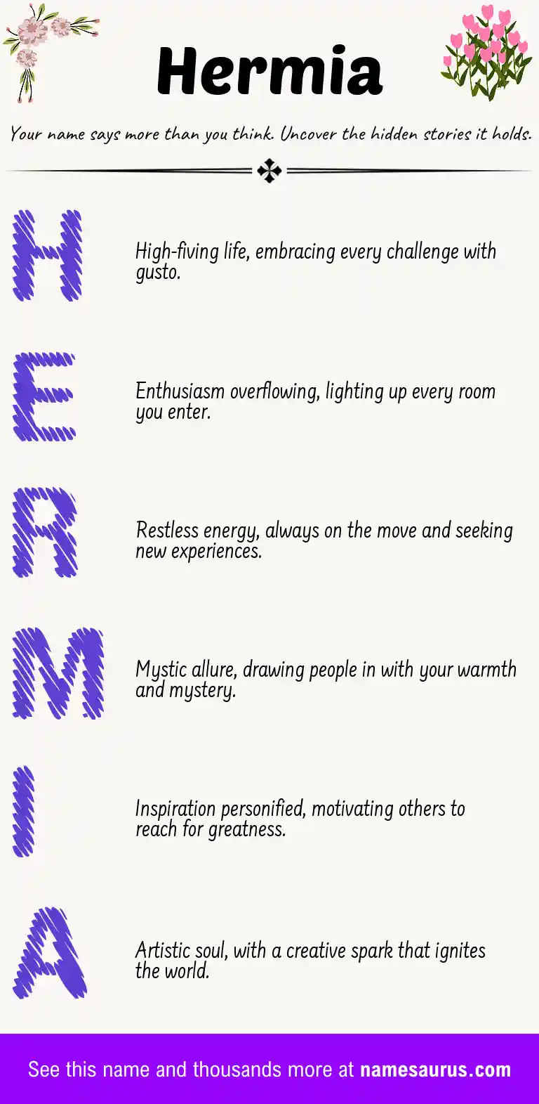 Acrostic poem about Hermia.