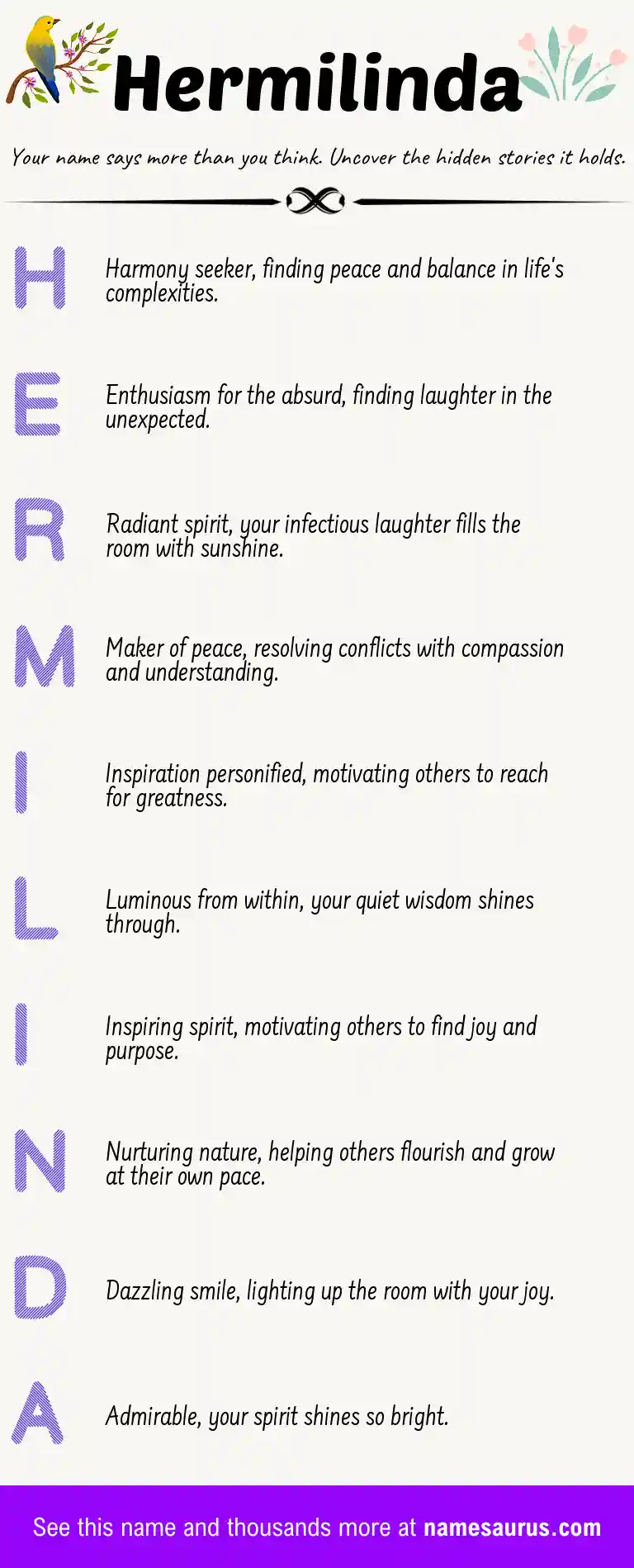 Acrostic poem about Hermilinda.