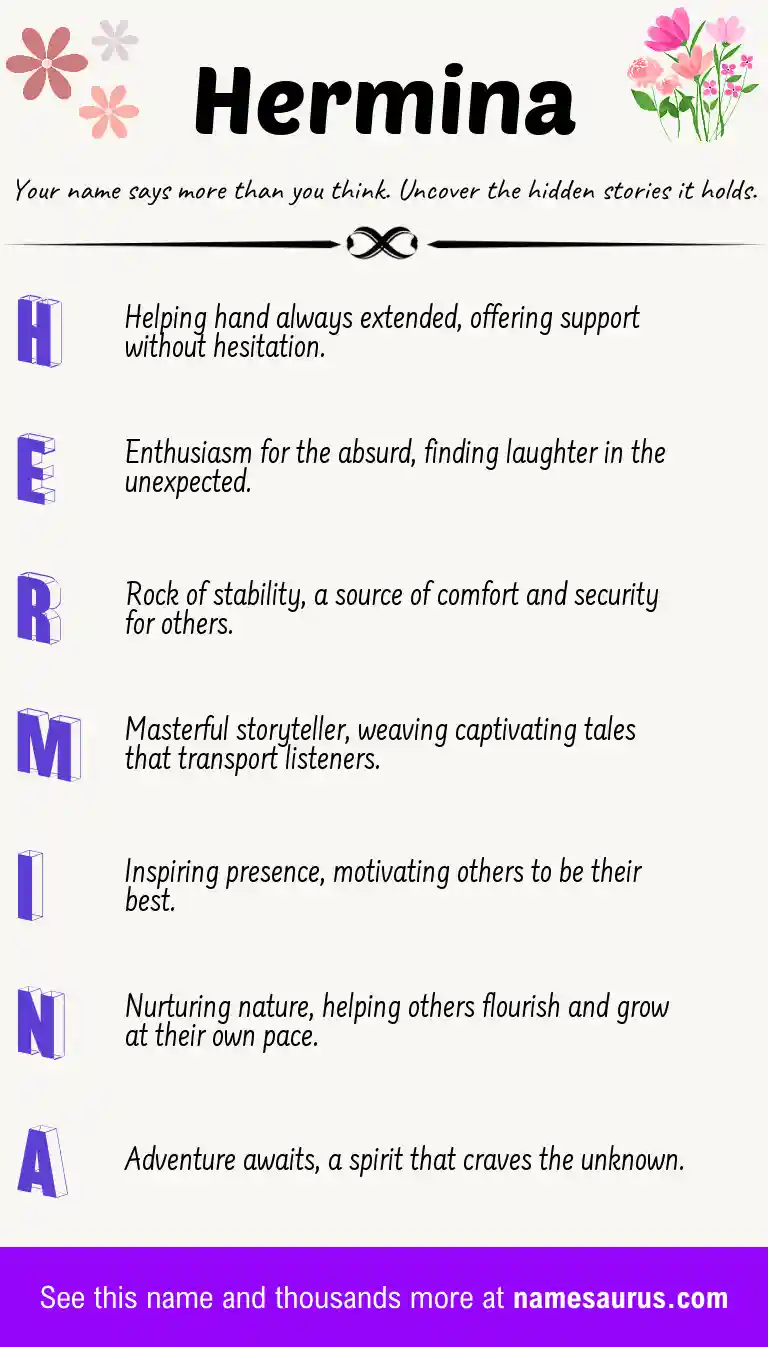 Acrostic poem about Hermina.