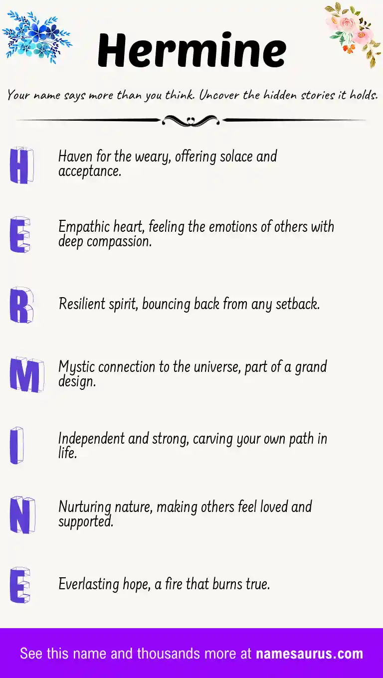 Acrostic poem about Hermine.