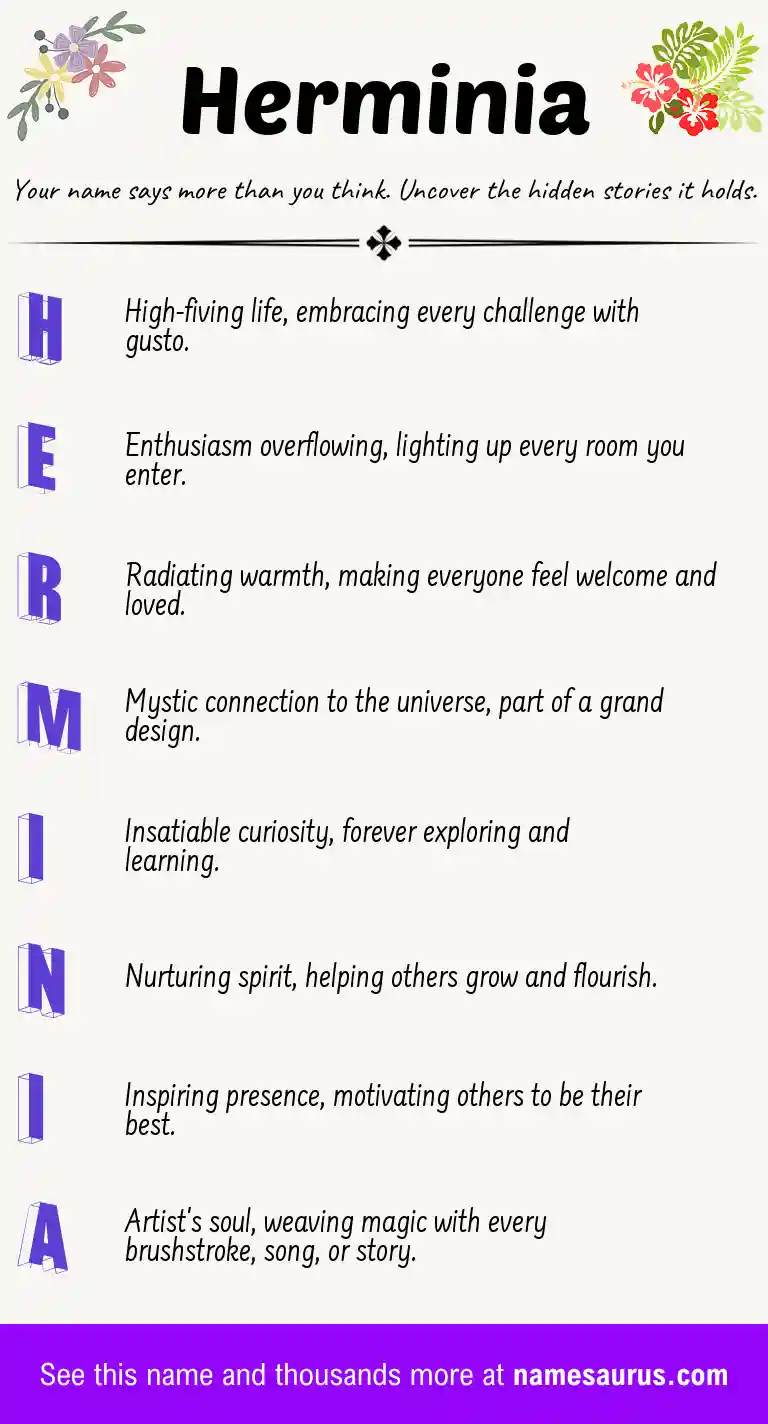 Acrostic poem about Herminia.