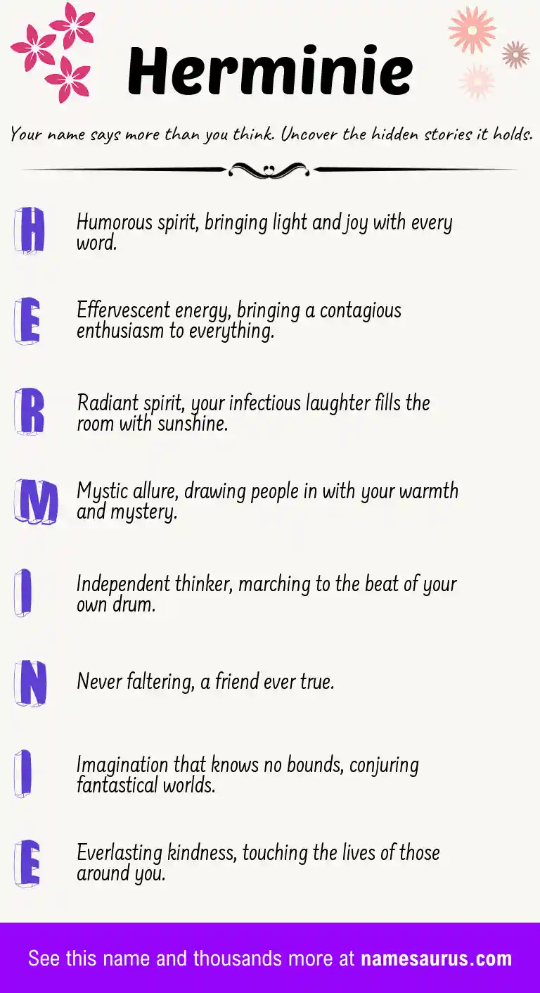 Acrostic poem about Herminie.