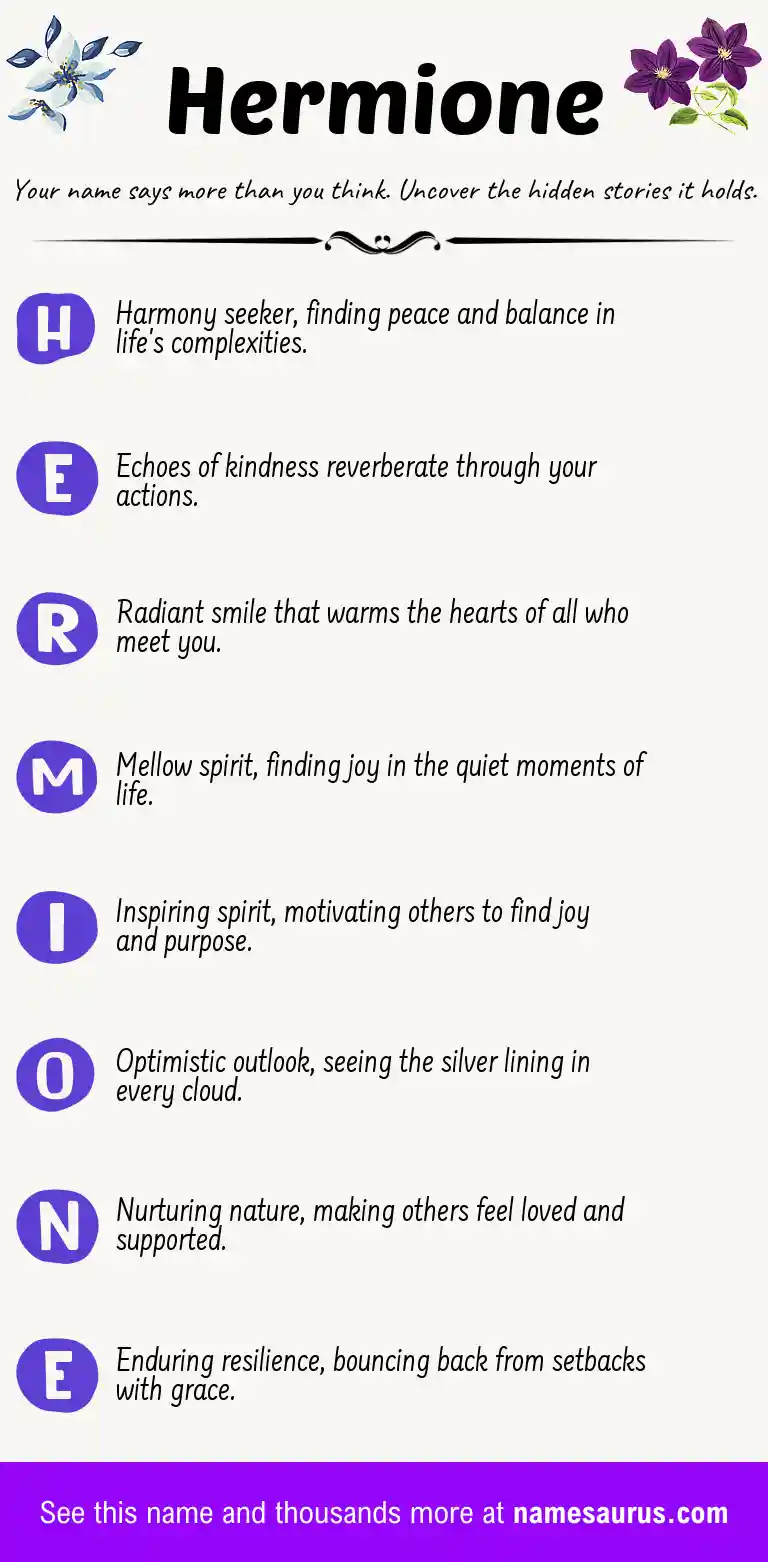 Acrostic poem about Hermione.