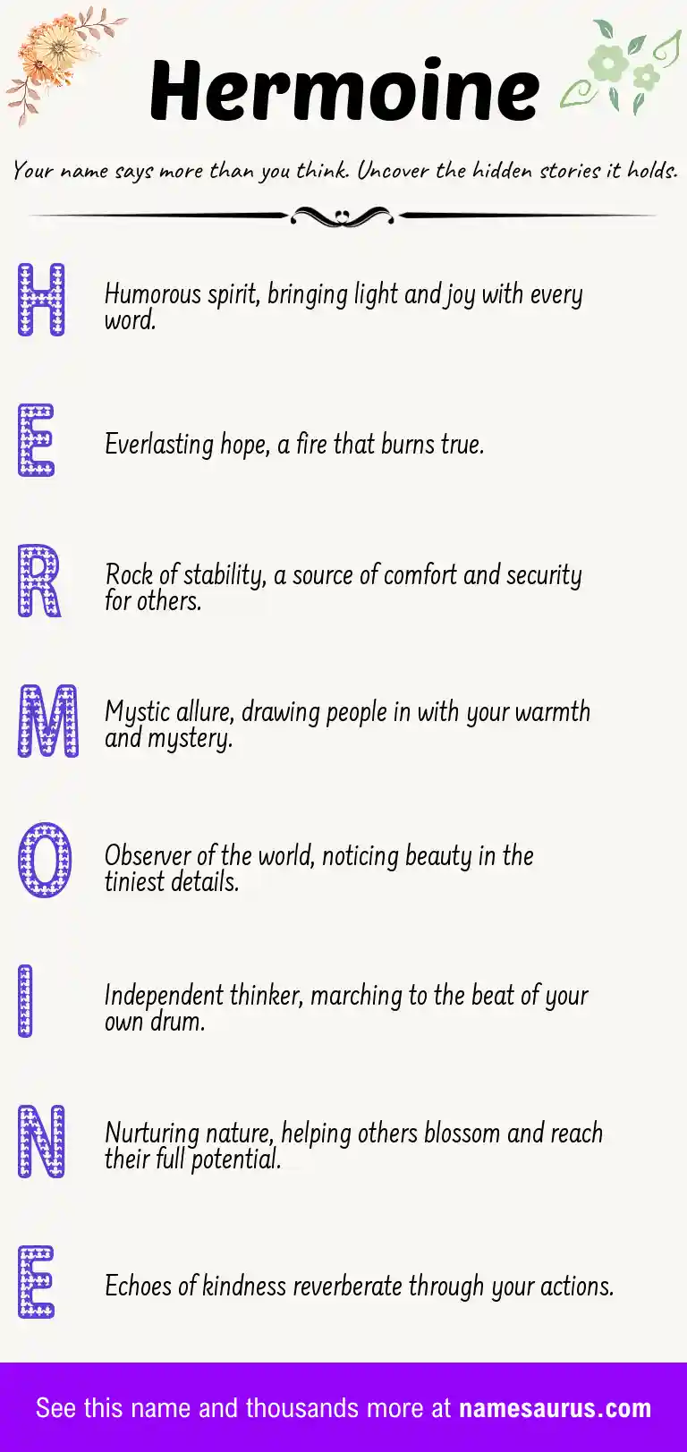 Acrostic poem about Hermoine.