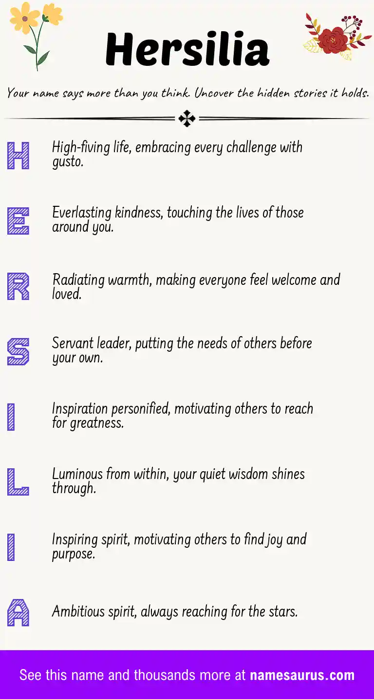 Acrostic poem about Hersilia.