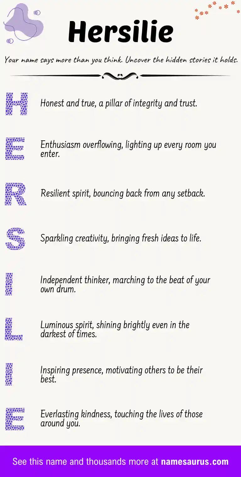 Acrostic poem about Hersilie.