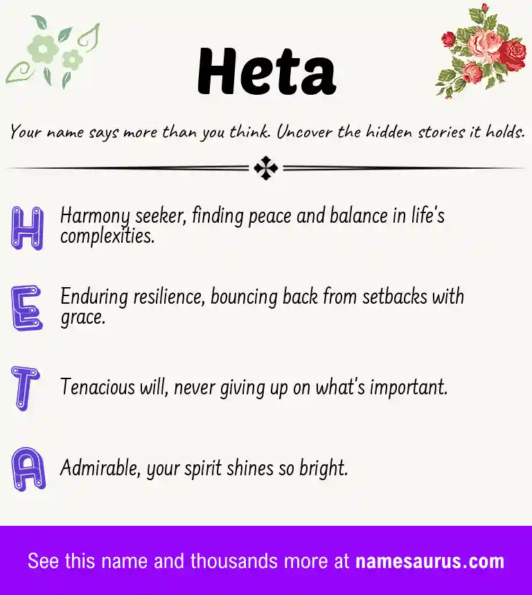 Acrostic poem about Heta.