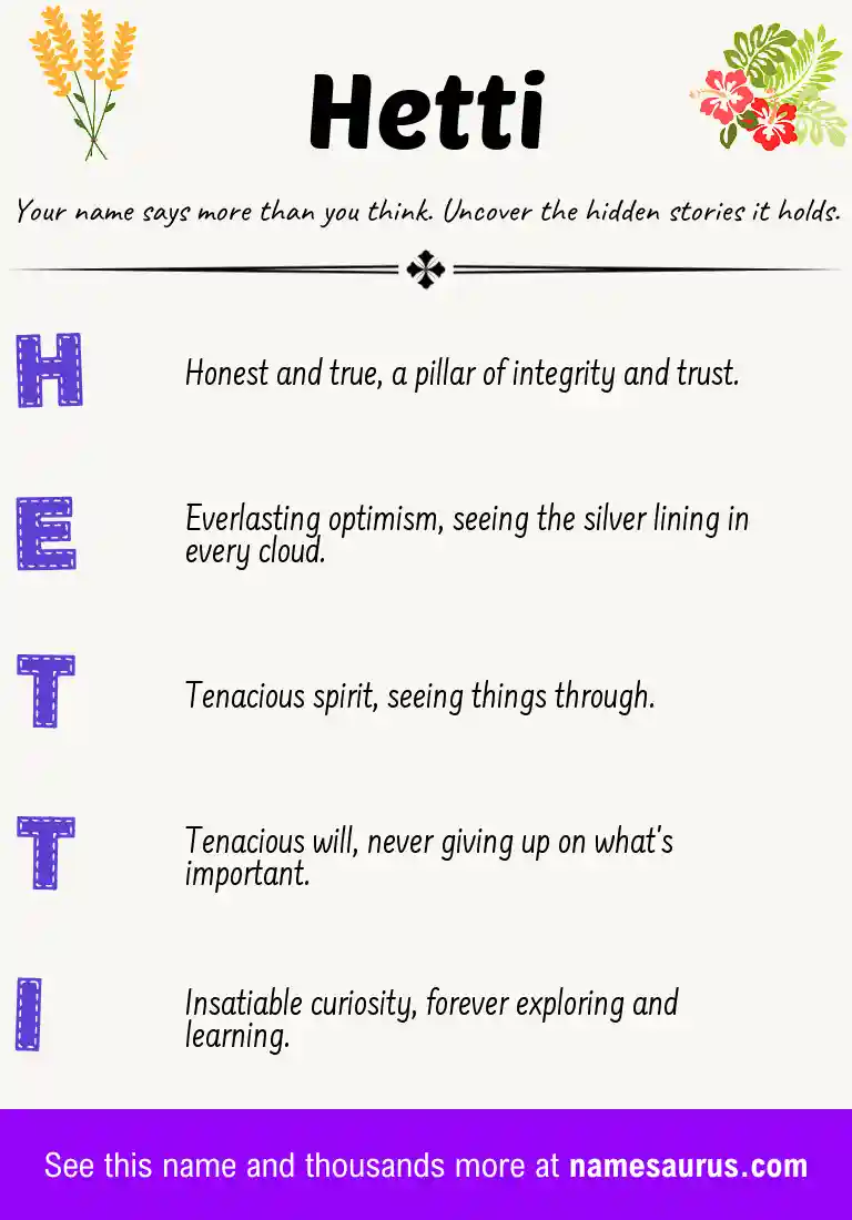 Acrostic poem about Hetti.