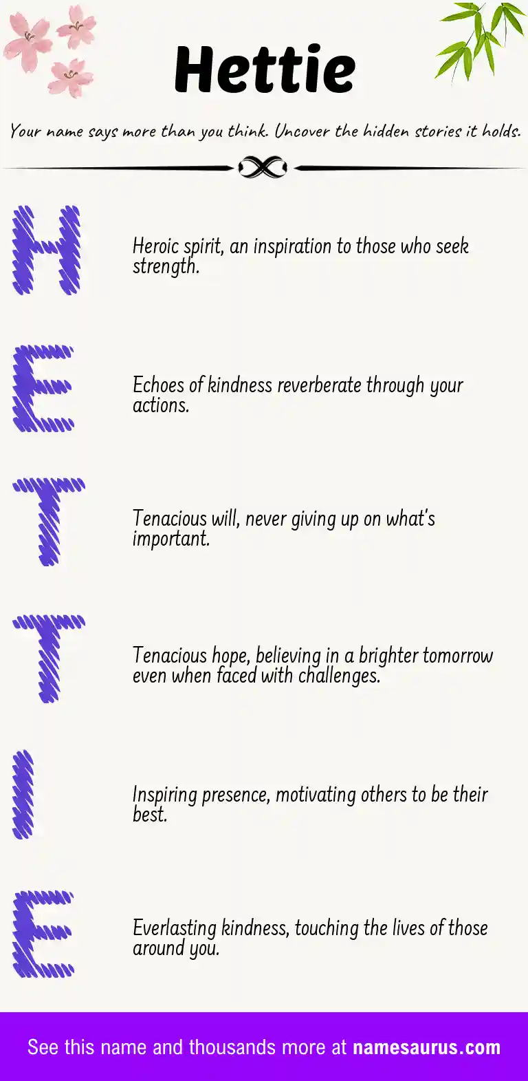 Acrostic poem about Hettie.