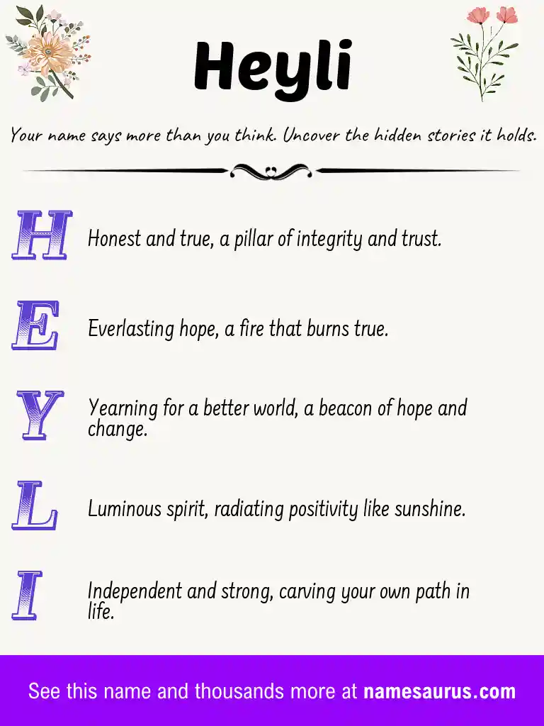 Acrostic poem about Heyli.