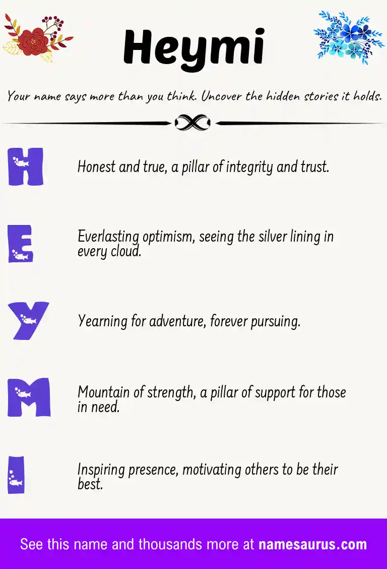 Acrostic poem about Heymi.