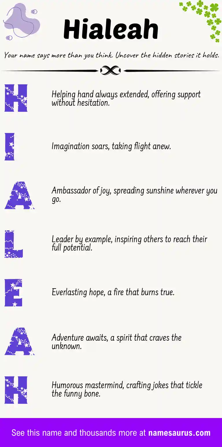 Acrostic poem about Hialeah.