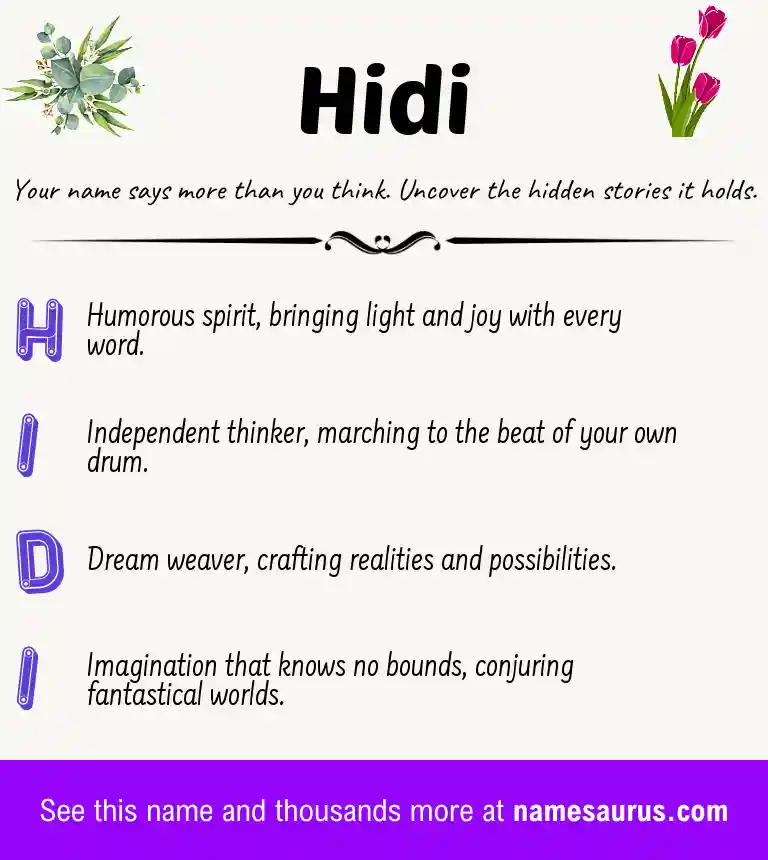 Acrostic poem about Hidi.