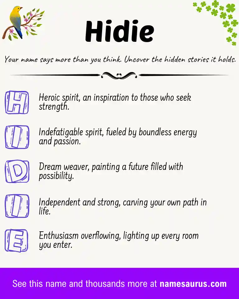 Acrostic poem about Hidie.