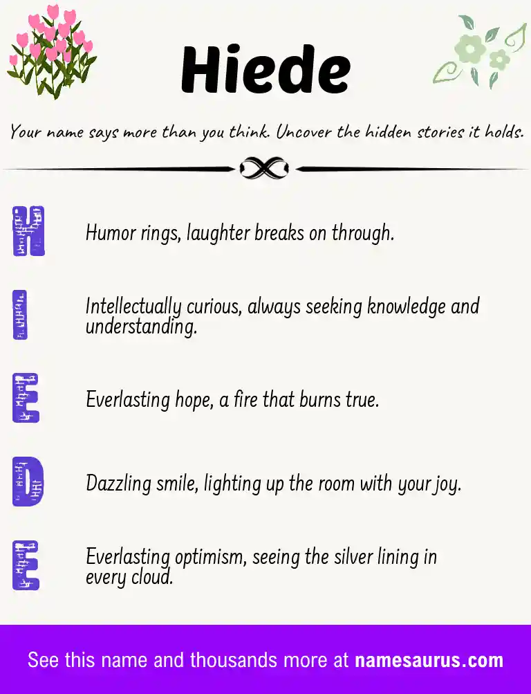 Acrostic poem about Hiede.