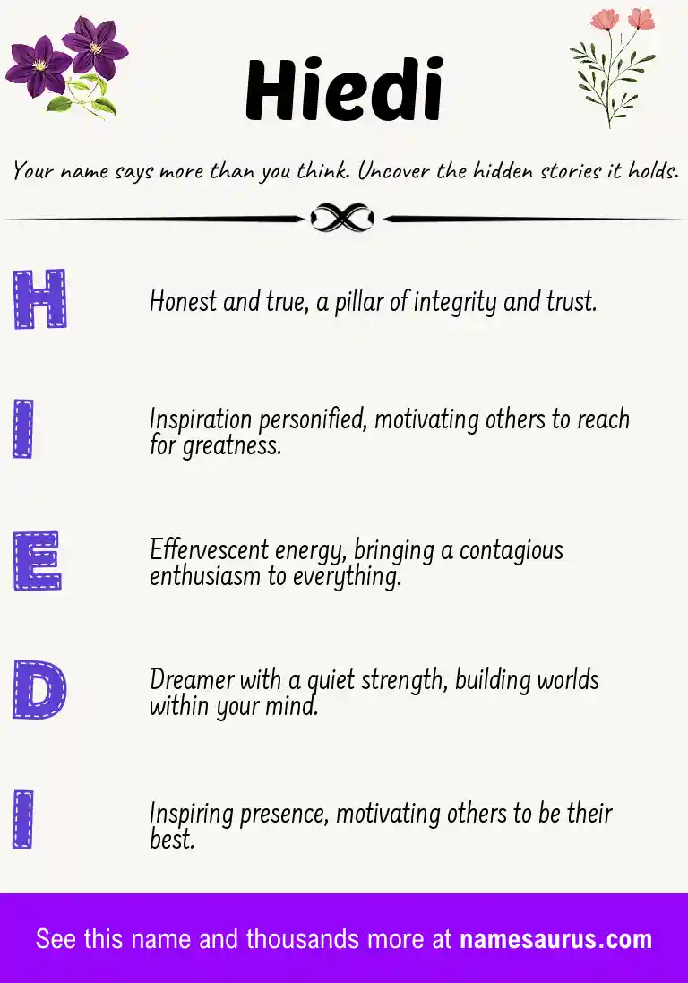 Acrostic poem about Hiedi.