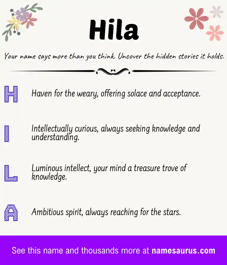 Acrostic poem about Hila.