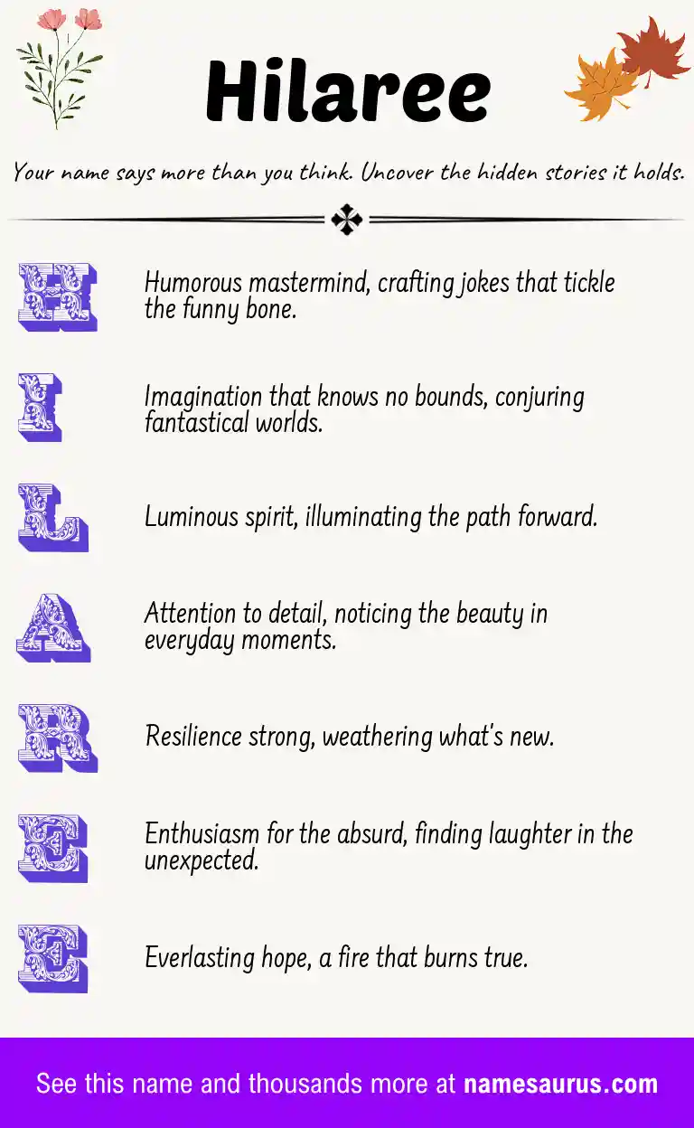 Acrostic poem about Hilaree.