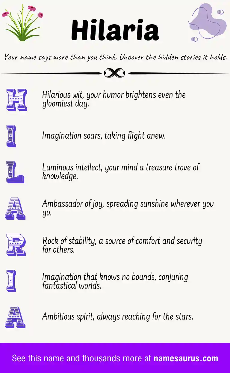 Acrostic poem about Hilaria.