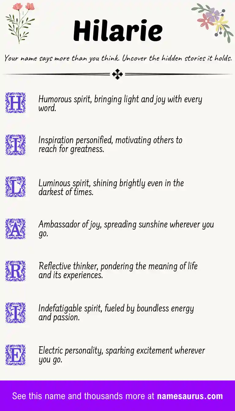 Acrostic poem about Hilarie.