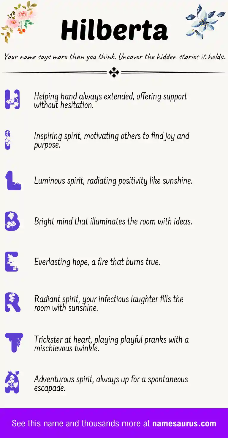 Acrostic poem about Hilberta.