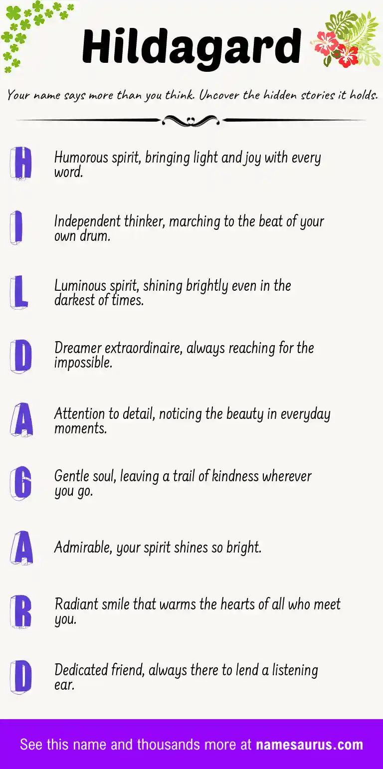Acrostic poem about Hildagard.