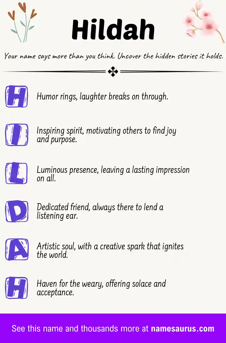 Acrostic poem about Hildah.