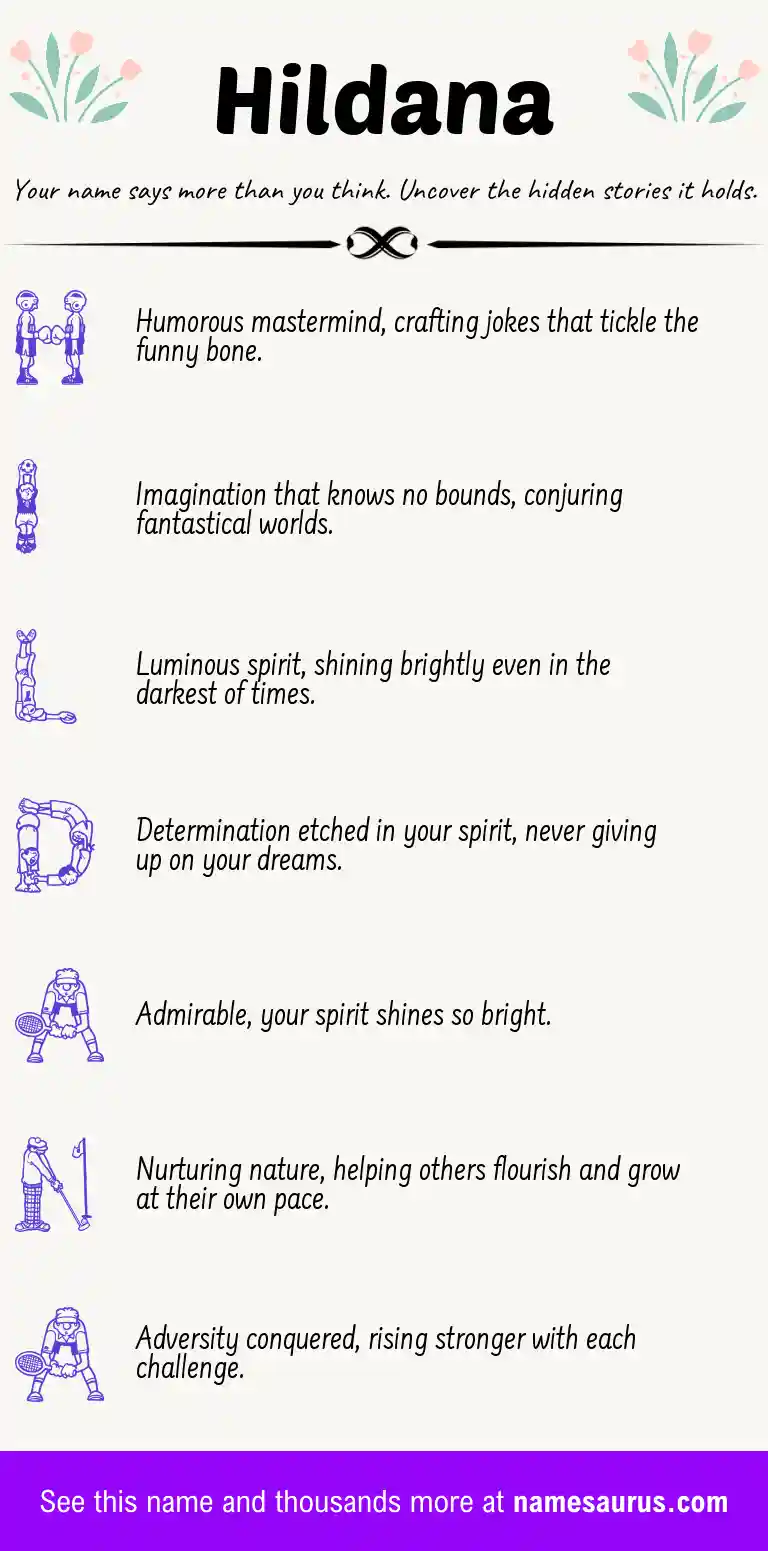 Acrostic poem about Hildana.