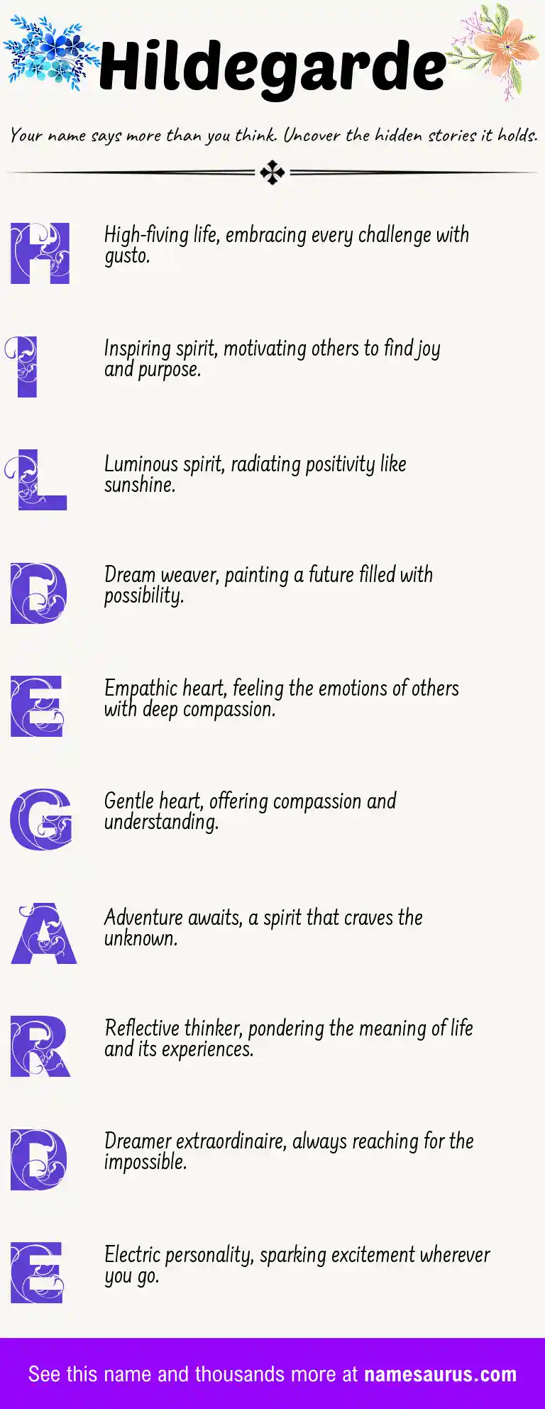 Acrostic poem about Hildegarde.