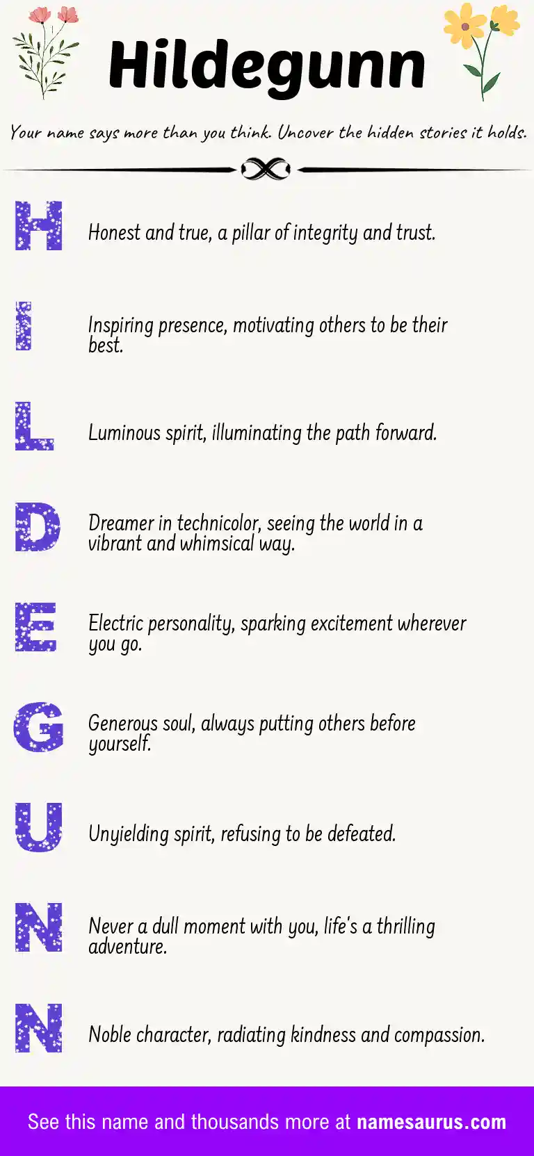 Acrostic poem about Hildegunn.