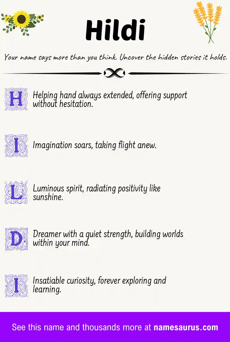 Acrostic poem about Hildi.