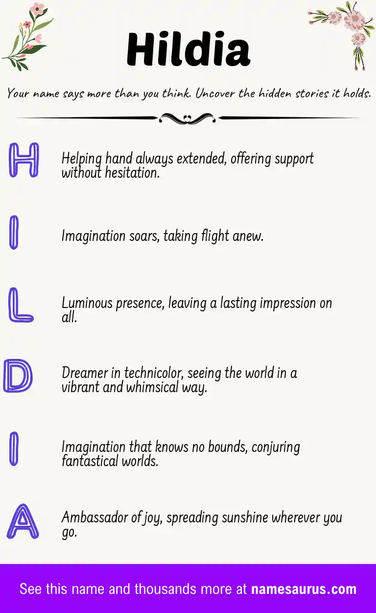 Acrostic poem about Hildia.