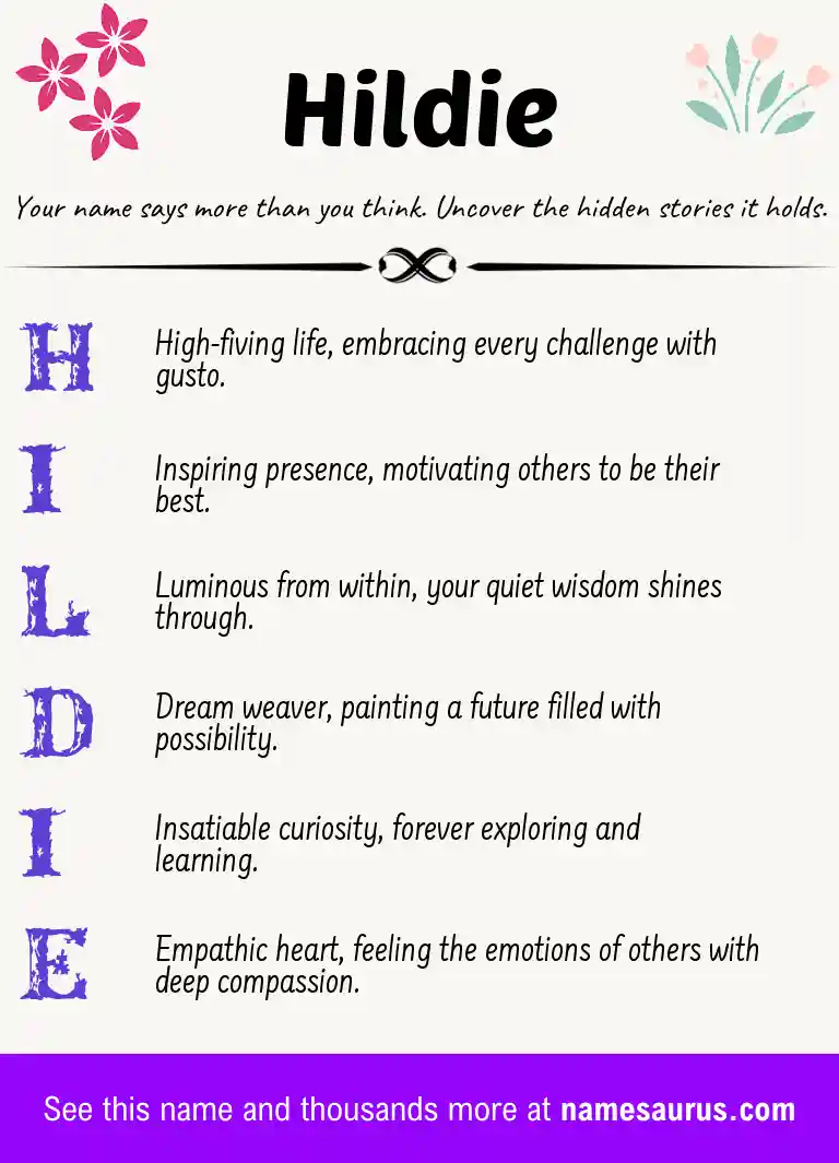 Acrostic poem about Hildie.