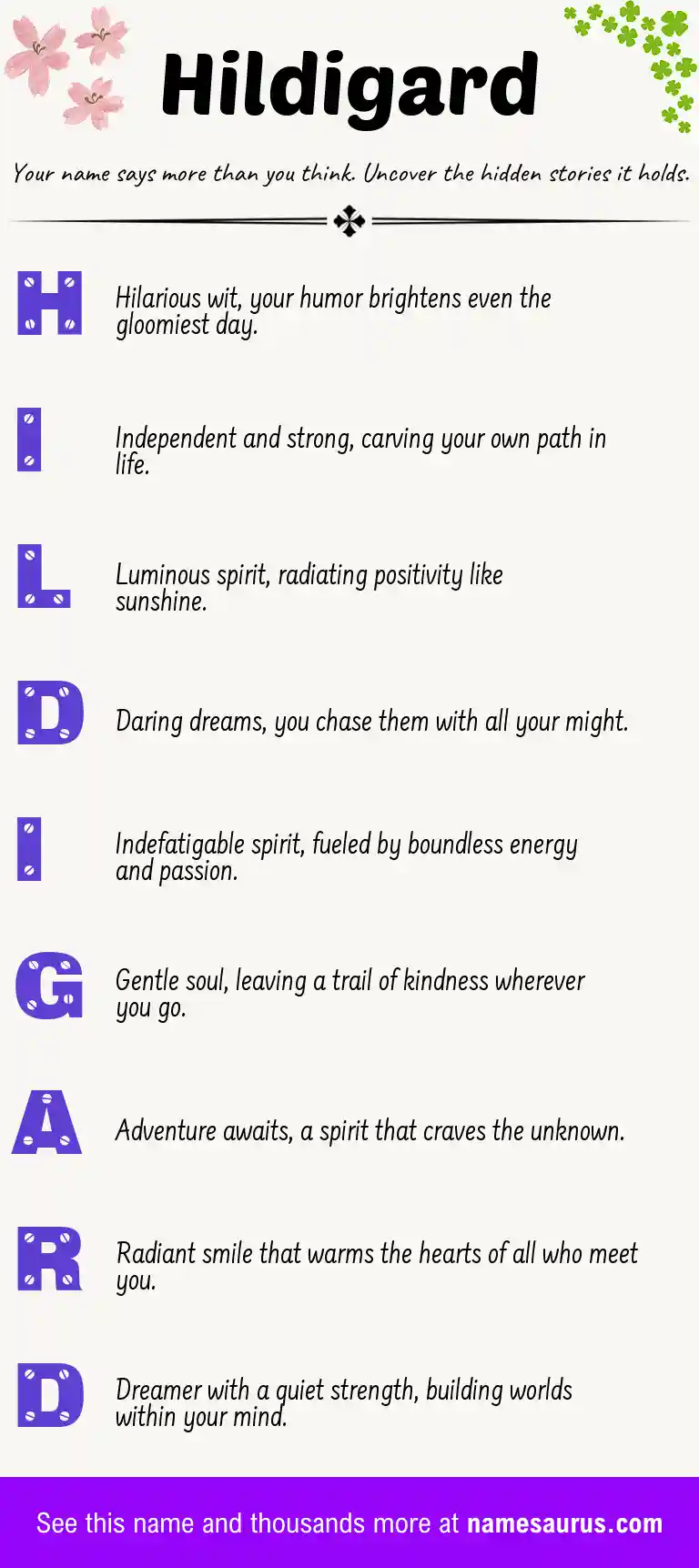 Acrostic poem about Hildigard.