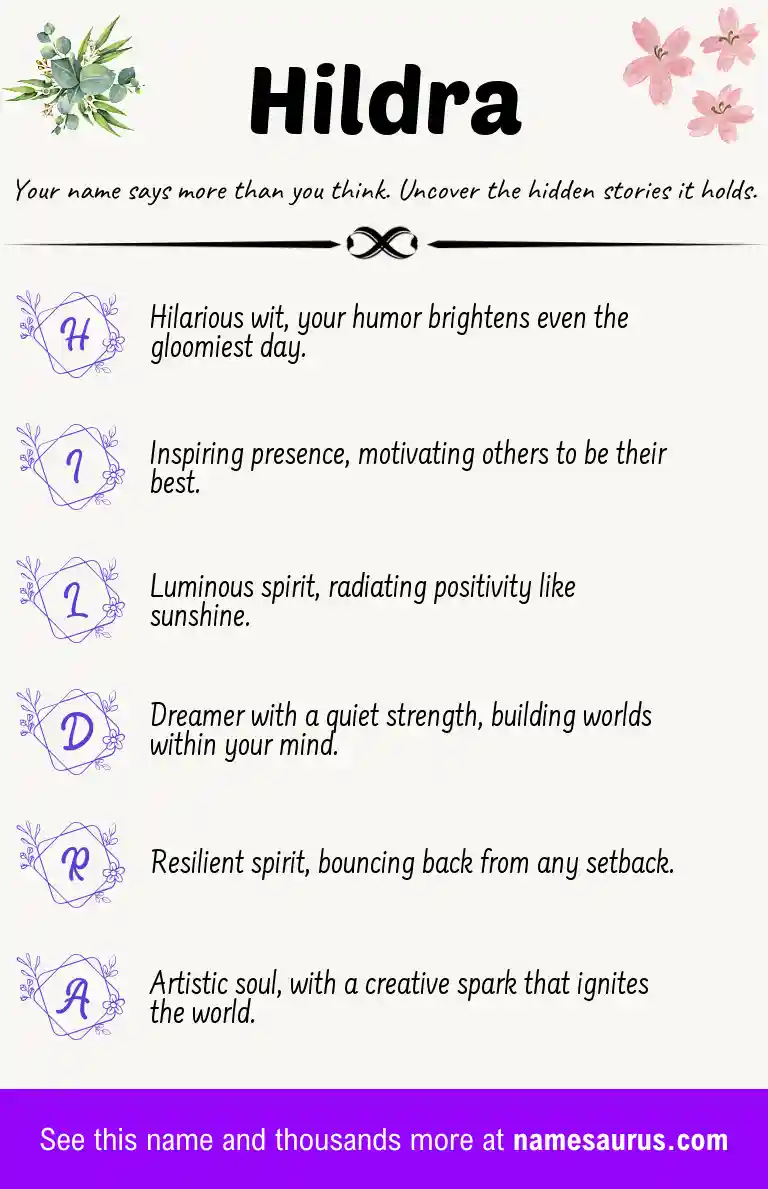 Acrostic poem about Hildra.