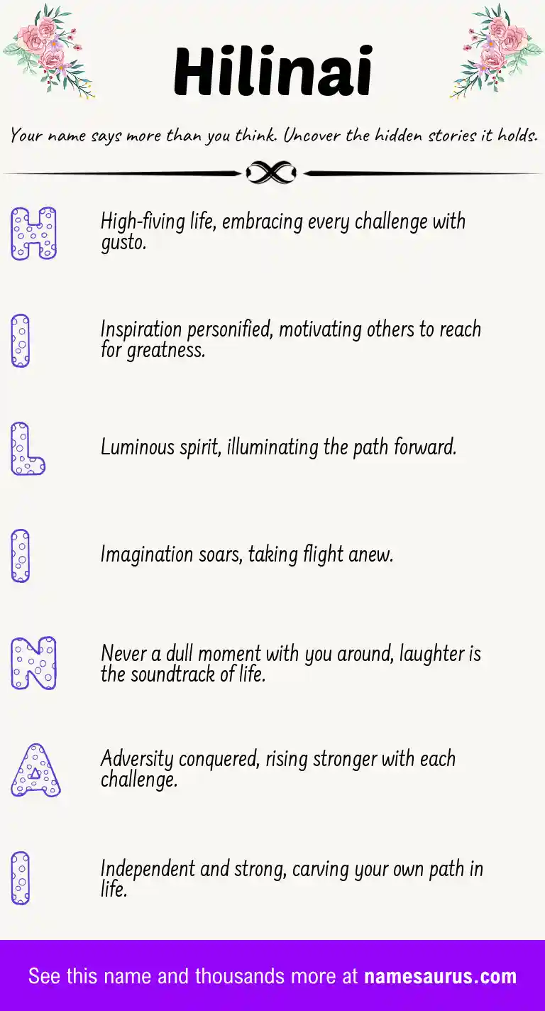 Acrostic poem about Hilinai.