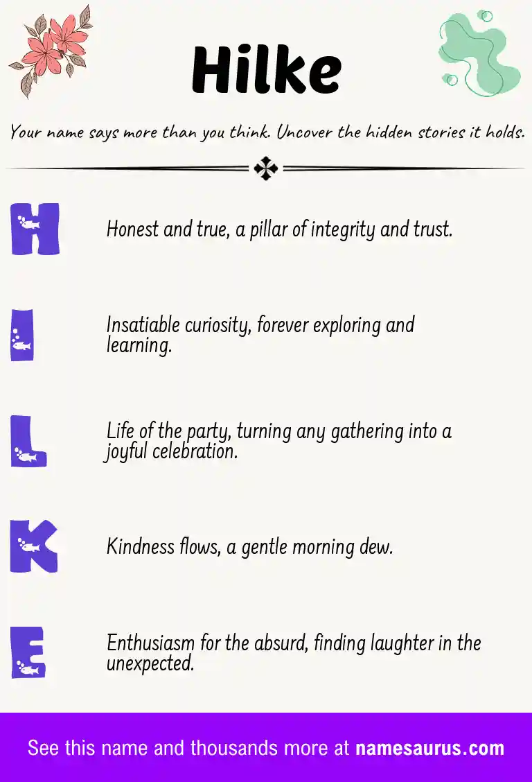 Acrostic poem about Hilke.