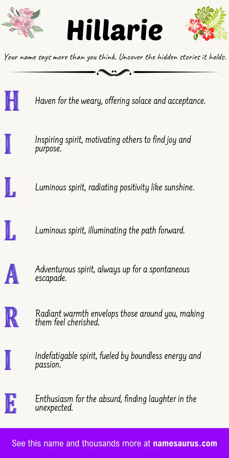Acrostic poem about Hillarie.