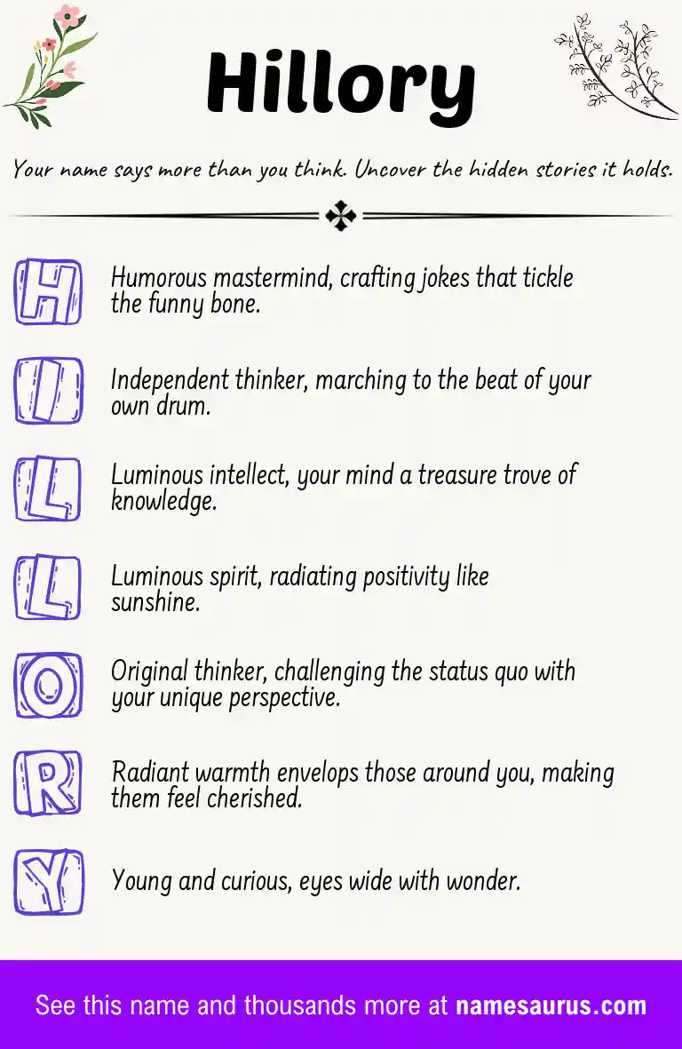 Acrostic poem about Hillory.