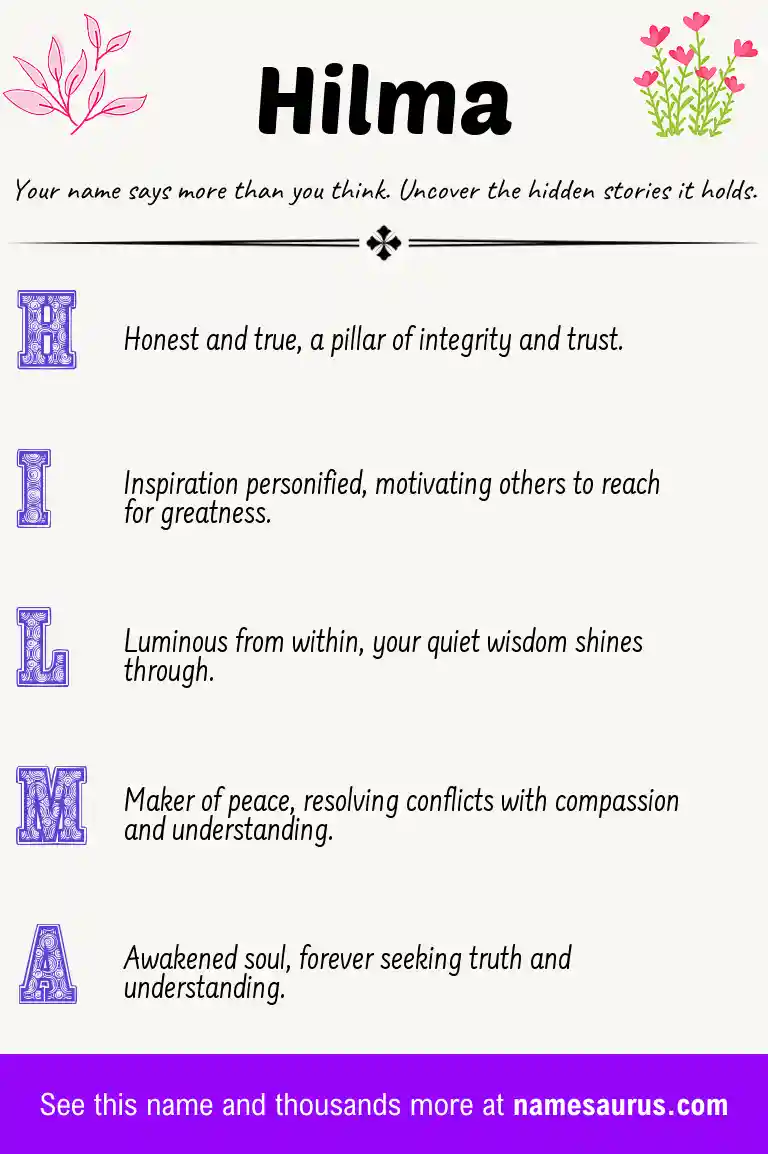 Acrostic poem about Hilma.