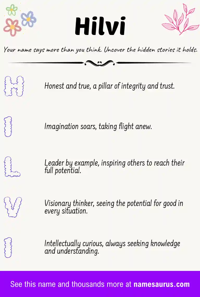 Acrostic poem about Hilvi.